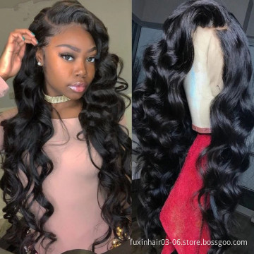 Indian Loose Body Wave 13x4 Frontal Wig 30Inch Loose Body Wave Lace Front Human Hair Wigs 4x4 Closure Wigs For Women Human Hair